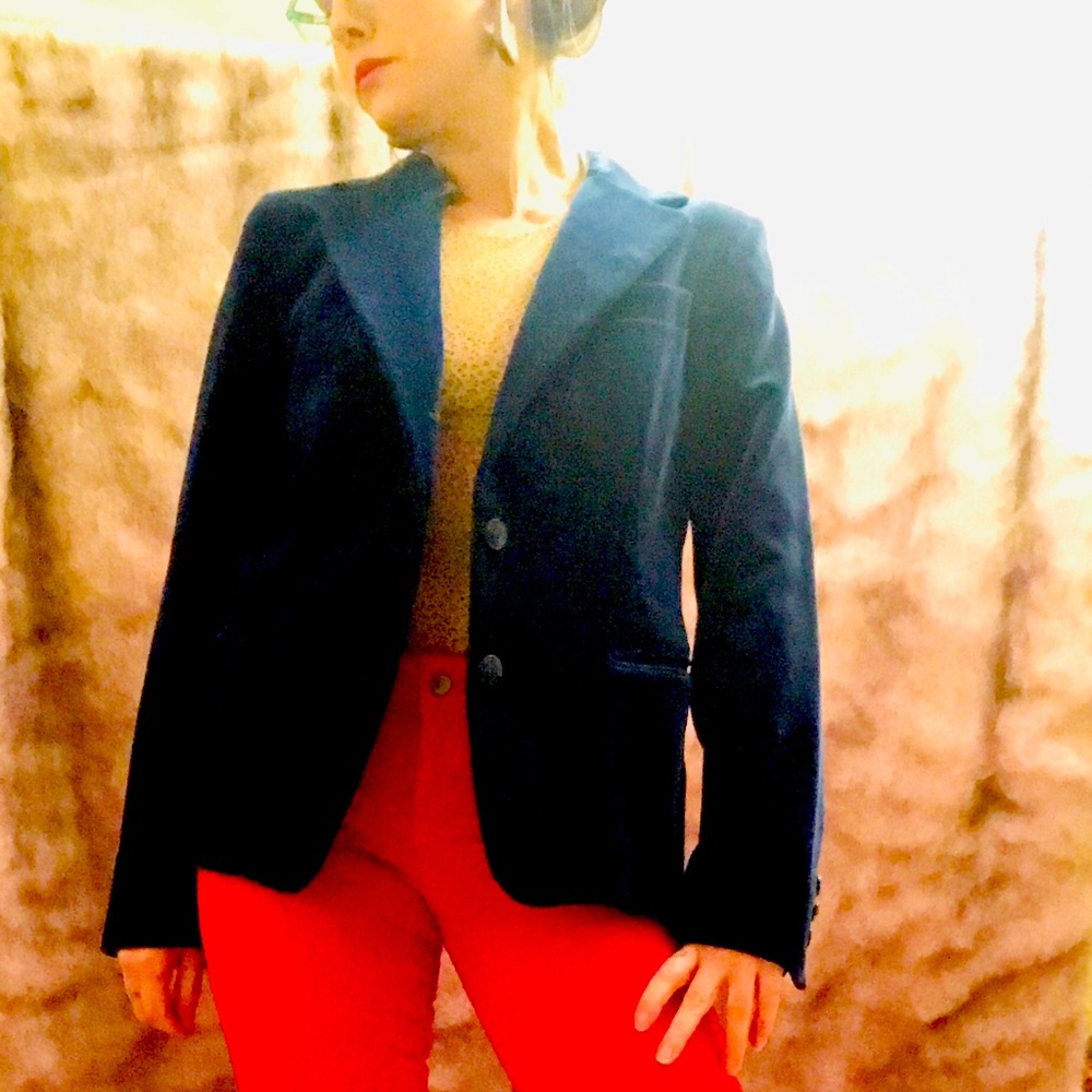 Vintage 1980’s Blue Velour Blazer